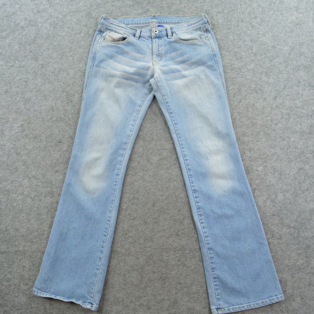 Diesel Jeans Womens 29 Blue Zink Bootcut Italy Mid Rise Zip Fly Light Wash Y2K